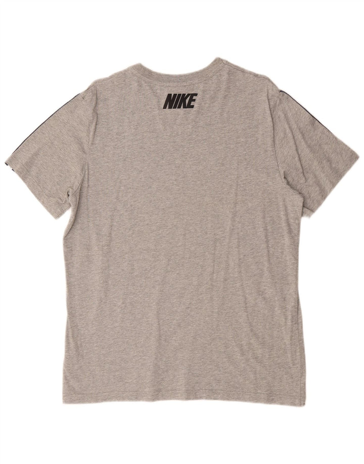Nike Herren-T-Shirt mit Grafik, Größe L, aus grauer Baumwolle