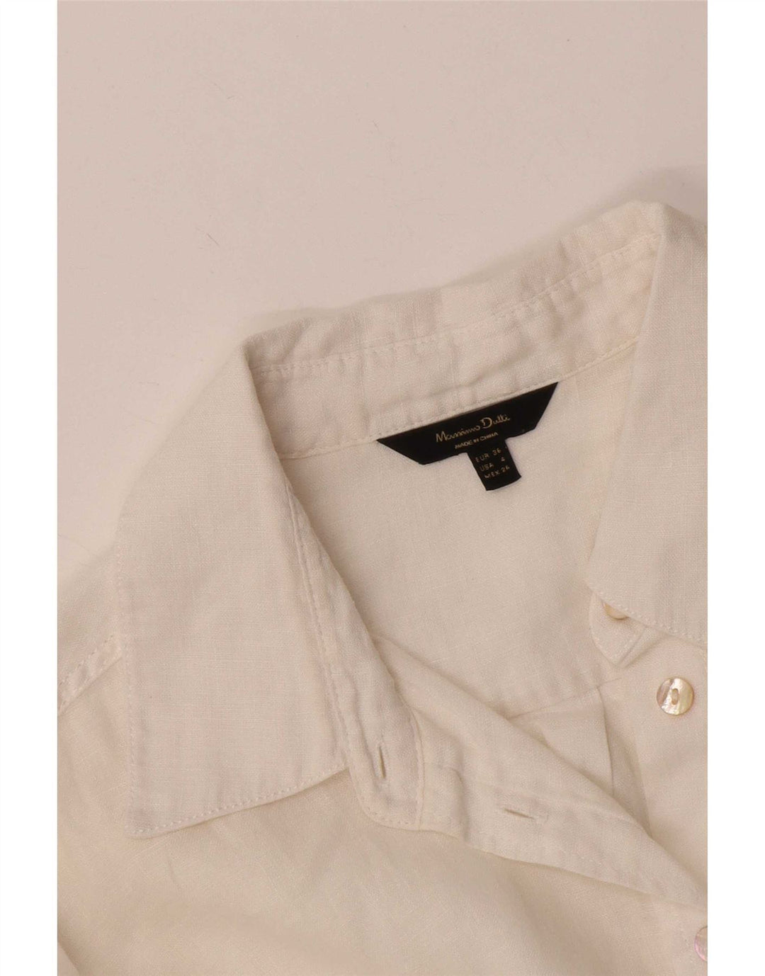 Massimo Dutti Damen Hemd EU 36 XS Weiß