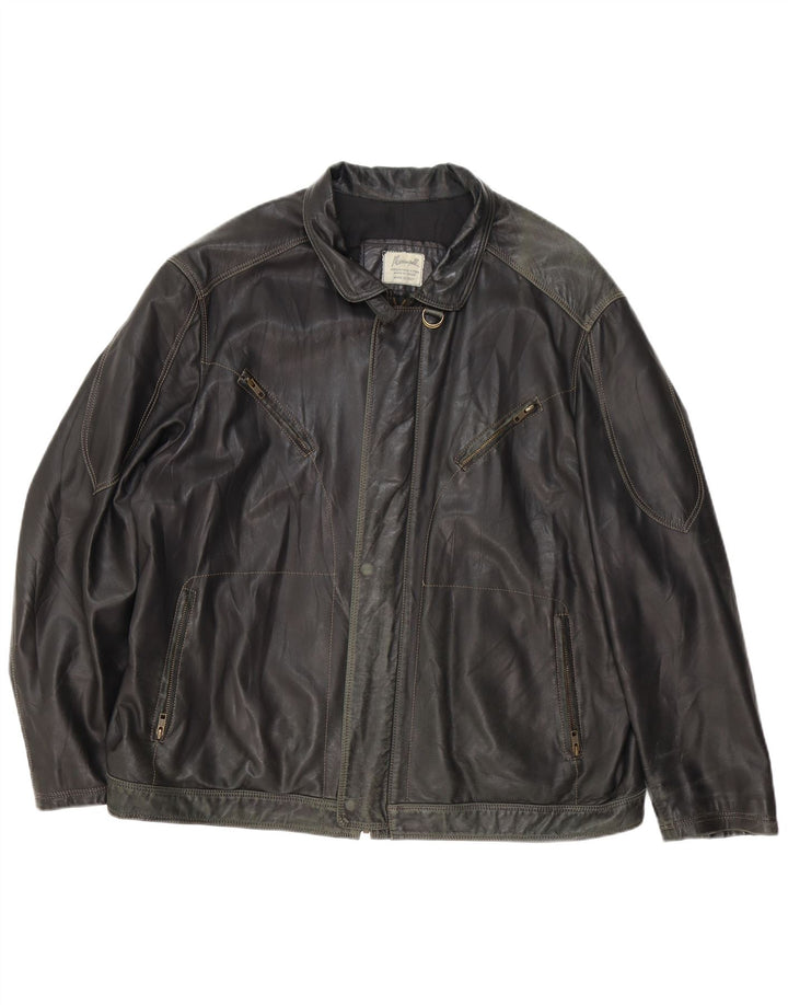 Vintage Herren Lederjacke UK 44 2XL Schwarz