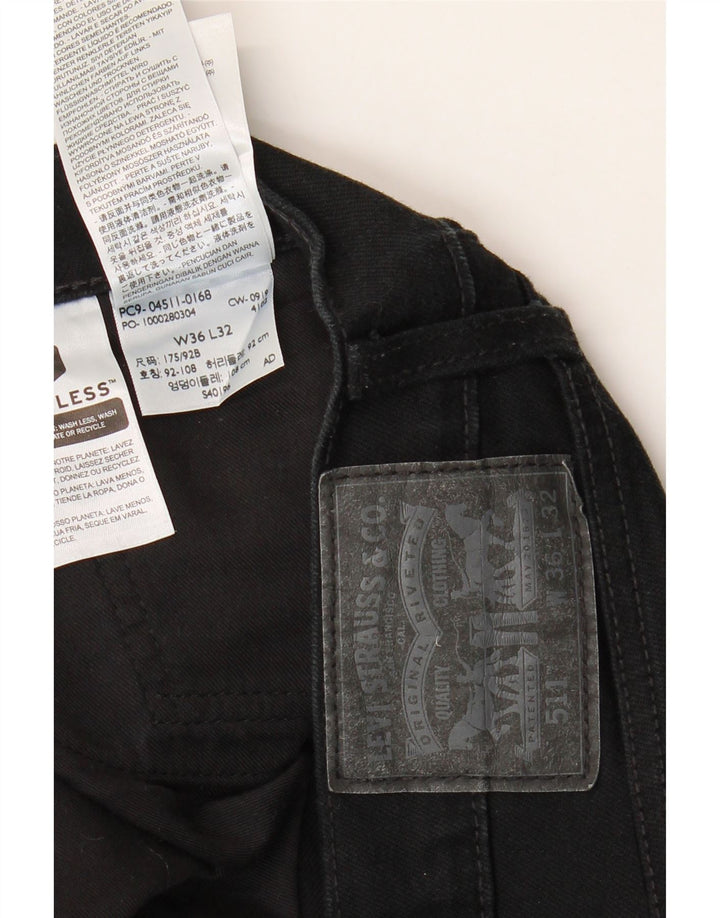 Levi's Herren 511 Slim Jeans W36 L32 Schwarze Baumwolle