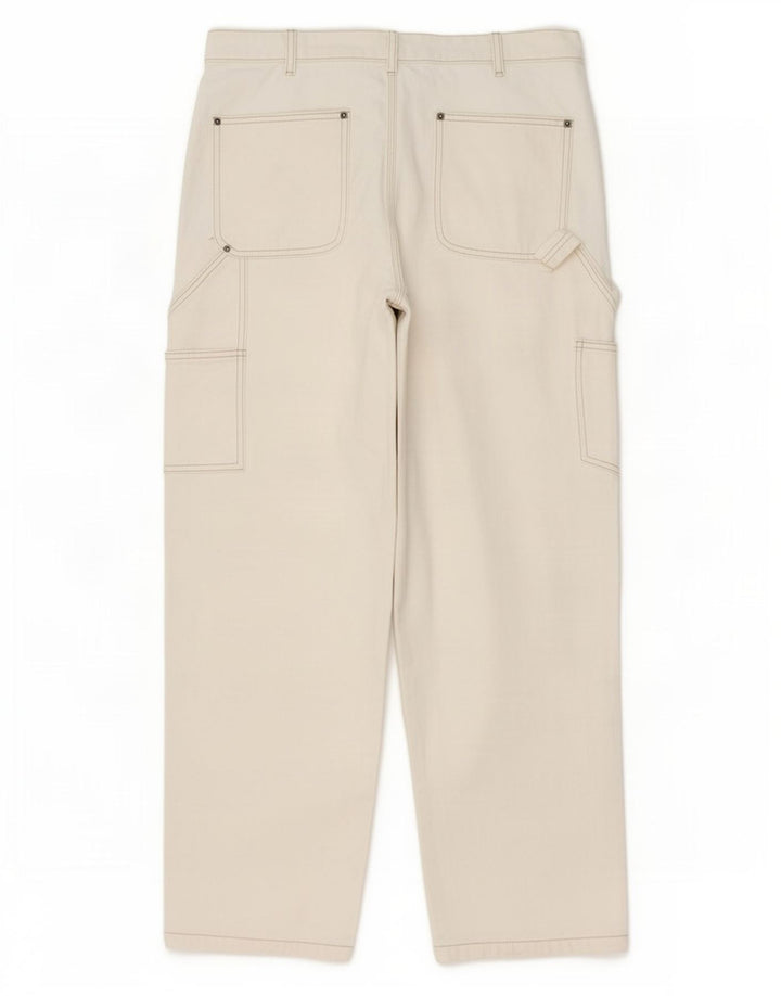 Zara Herren Cargo Straight Jeans EU 42 Large W32 L30 Beige