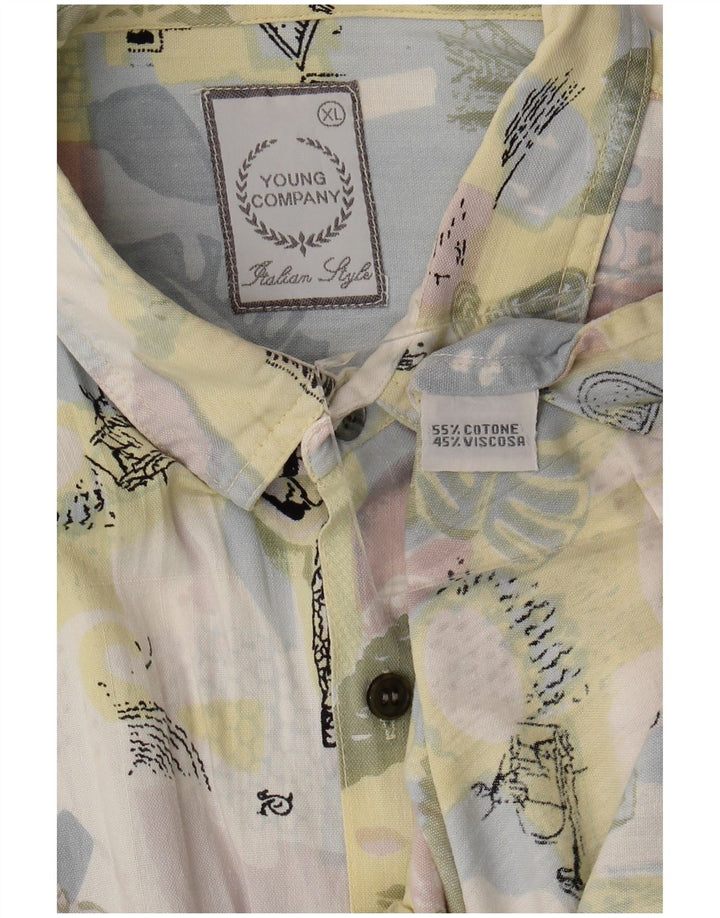 Vintage Herren Grafik Kurzarmshirt XL Mehrfarbige Baumwolle