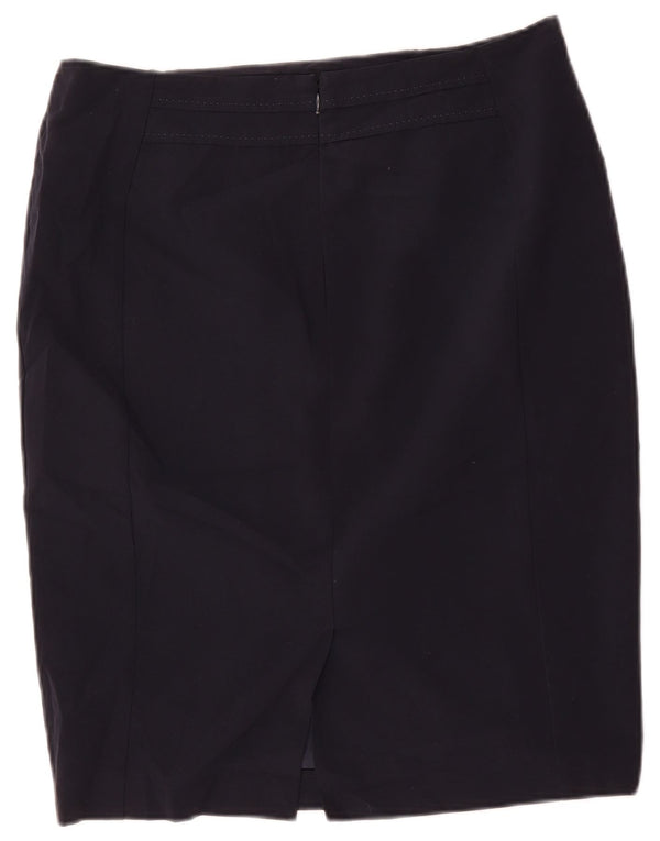Marks & Spencer Damen Bleistiftrock UK 14 Large W34 Marineblau Polyester