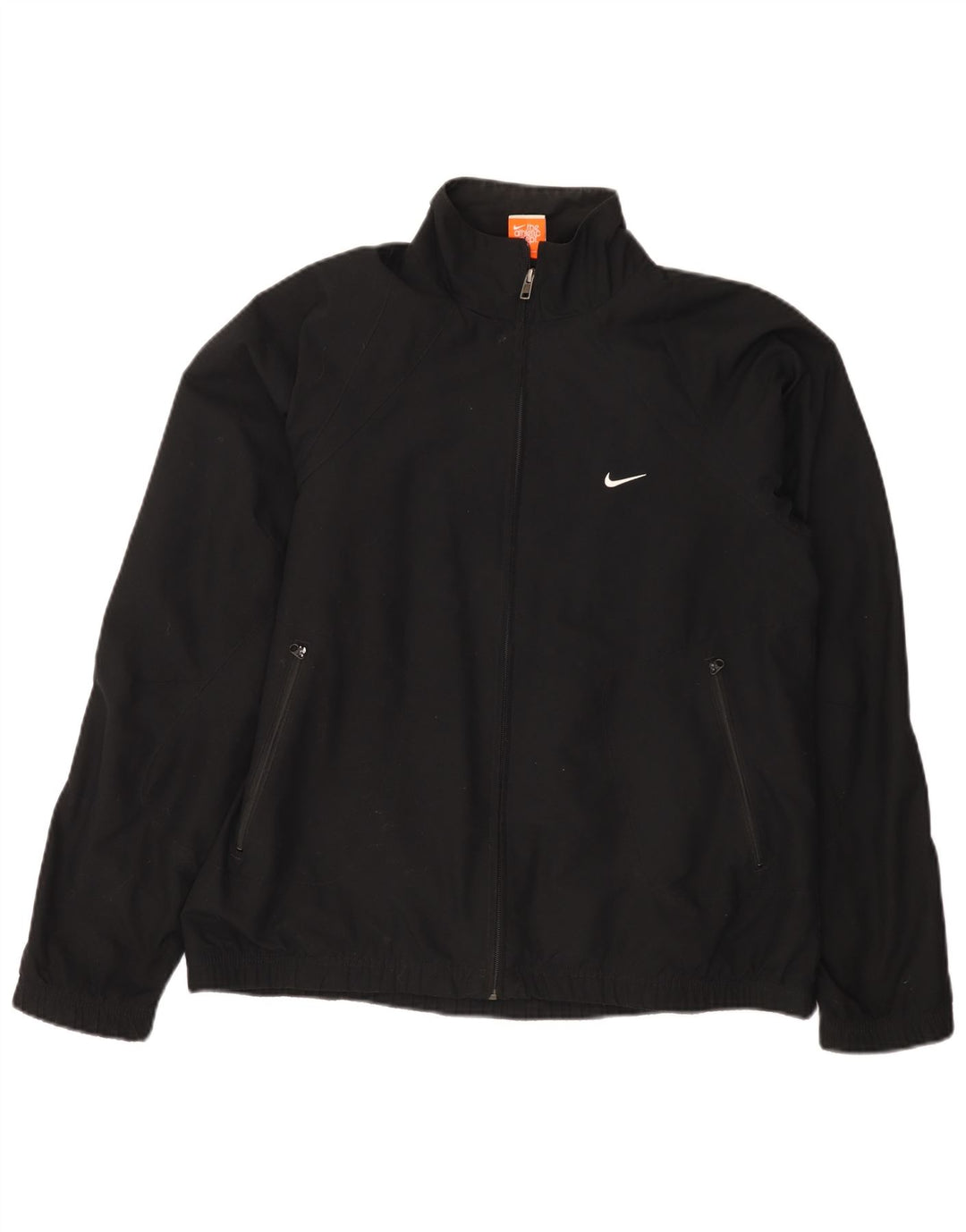 Nike Herren-Trainingsanzug-Oberteiljacke UK 38/40 Mittelschwarzes Polyester