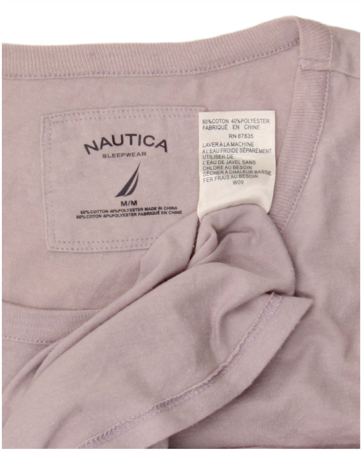 Nautica Damen Top Langarm UK 14 Medium Lila Baumwolle