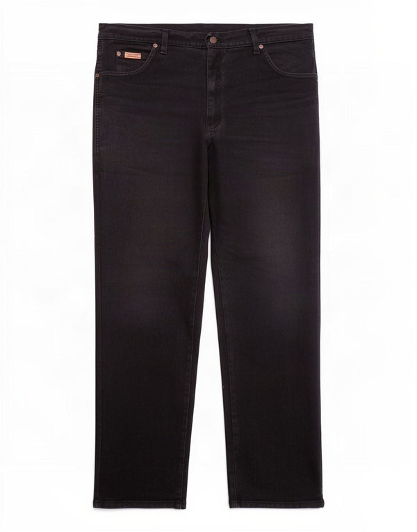 Wrangler Herren Texas Straight Jeans W38 L32 Schwarze Baumwolle