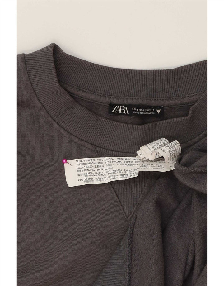 Zara Damen-Sweatshirt in Übergröße, Gr. 10, Größe S, Grau, Baumwolle