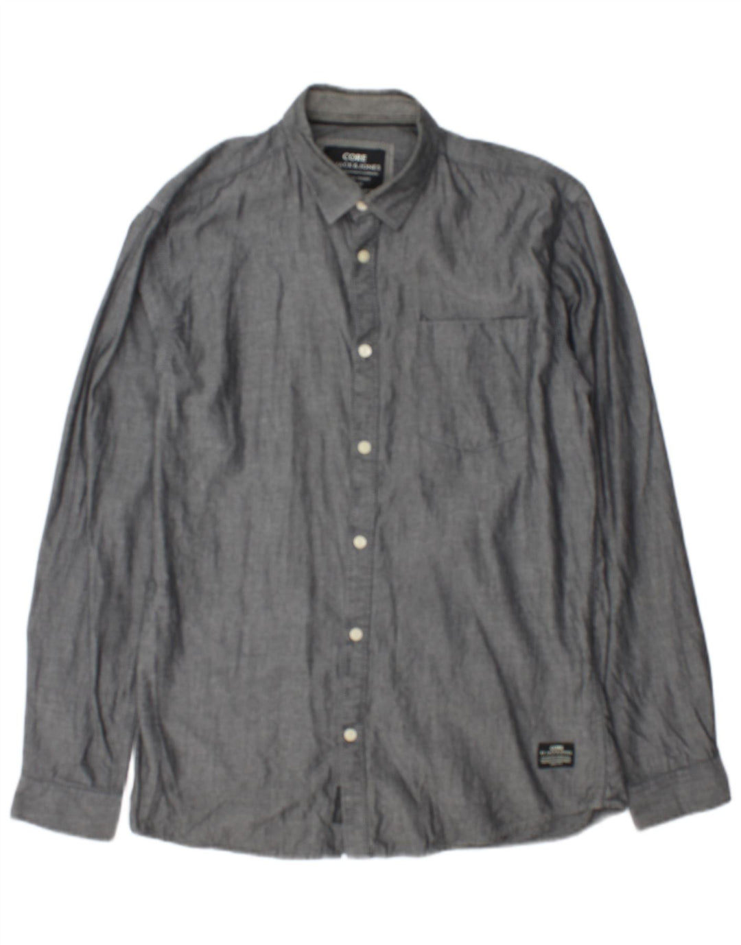 Jack & Jones Herrenhemd aus mittelgrauer Baumwolle