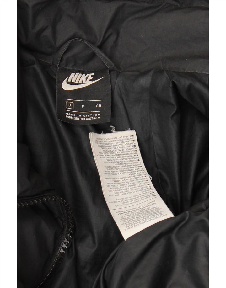 Nike Damen Crop Übergroße gepolsterte Jacke UK 10 Small Schwarz Polyester