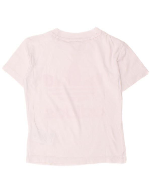 Adidas Mädchen T-Shirt mit Grafik, 2–3 Jahre, weiße Baumwolle