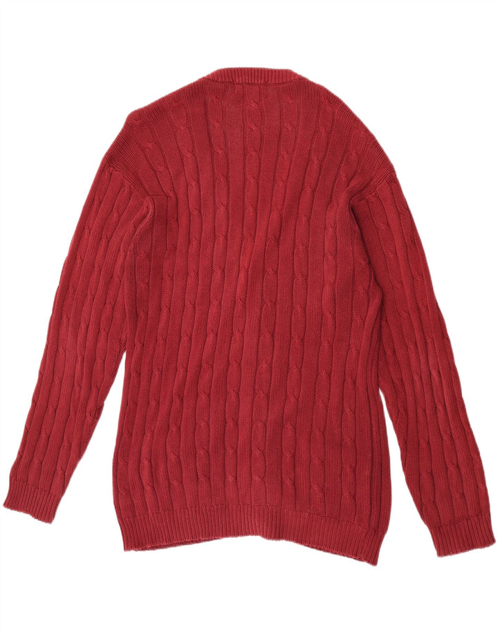 VINTAGE Herren-Cardigan-Pullover, groß, Burgunderrot