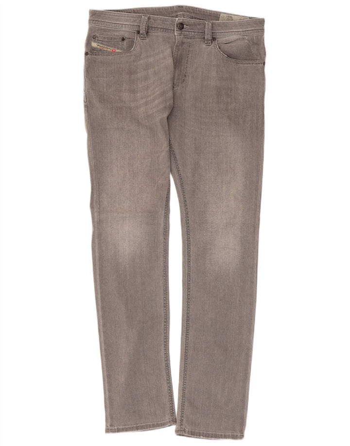 Diesel Damen Thavar Slim Skinny Jeans W34 L32 Graue Baumwolle