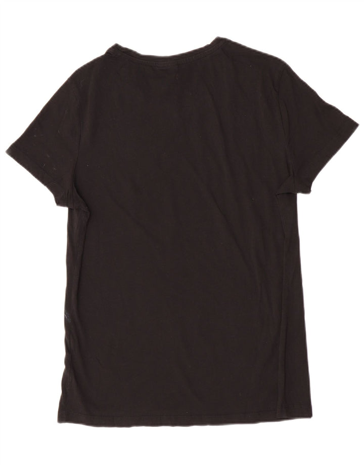 Puma Damen Grafik T-Shirt Top UK 16 Large Schwarz