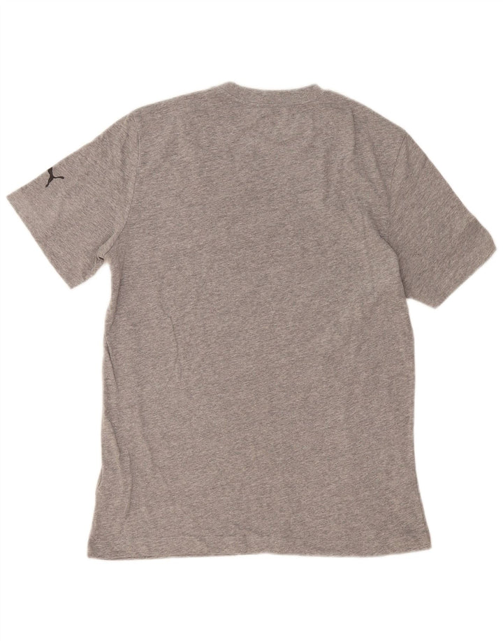 Puma Herren Grafik-T-Shirt-Oberteil aus mittelgrauer Baumwolle
