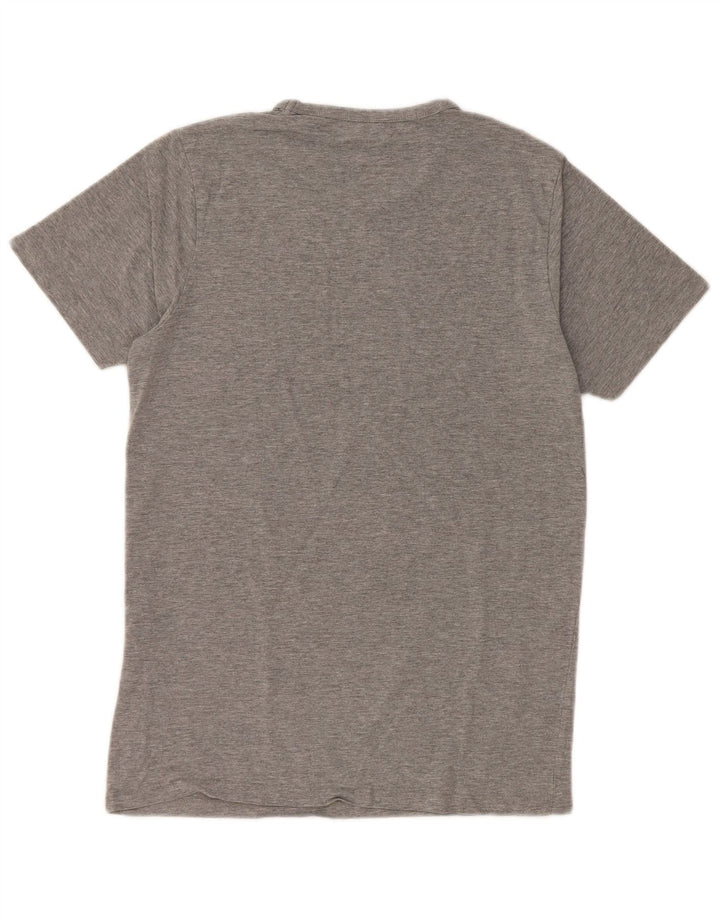 JACK & JONES Herren-T-Shirt-Oberteil aus mittelgrau gesprenkelter Baumwolle