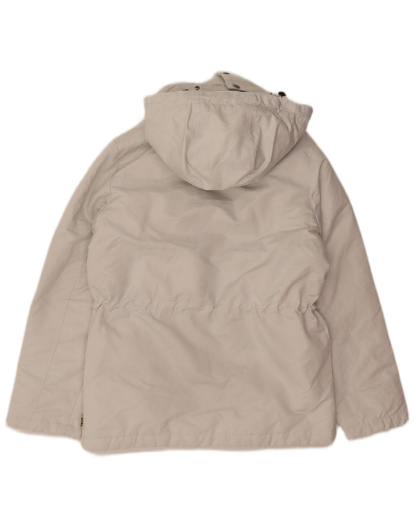 Geox Womens Hooded Oversized Wattierte Jacke UK 6 XS Weiß Polyester