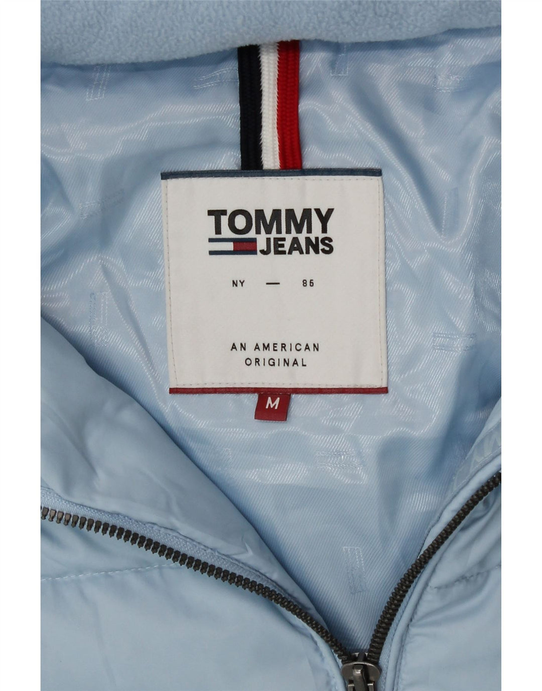 Tommy Hilfiger Wattierte Damenjacke mit Kapuze, UK 14, Mittelblau, Polyester