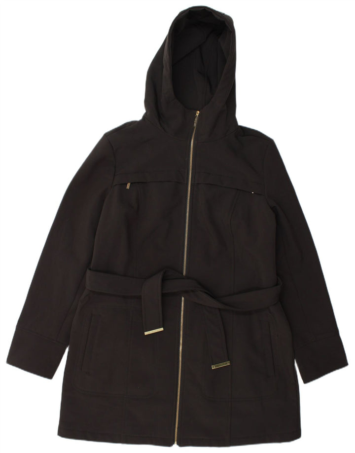 Michael Kors Damen Parka mit Kapuze, UK 16, Größe L, Schwarz, Polyester