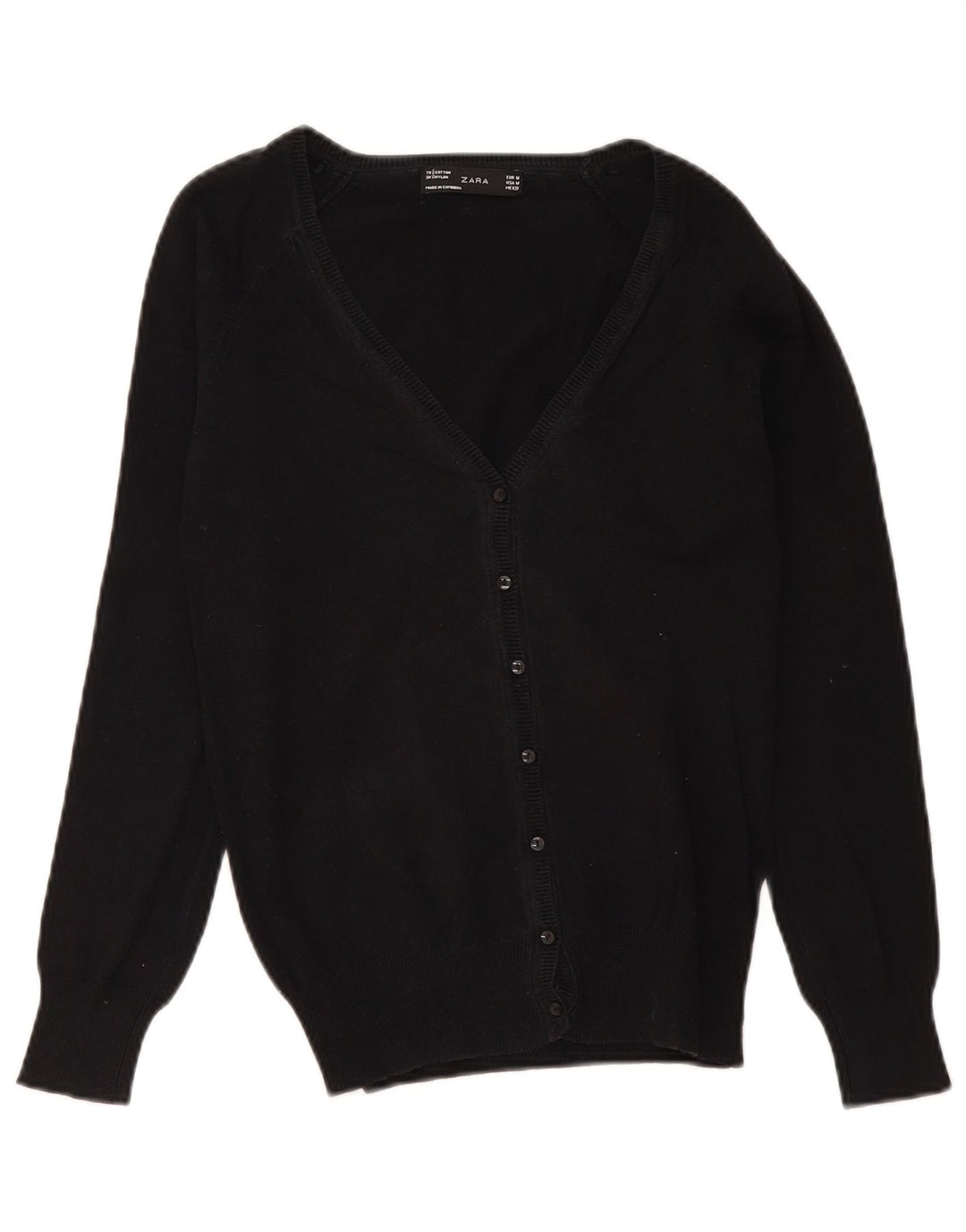 Marks & Spencer Damen-Cardigan-Pullover UK 12 Mittelschwarze Baumwolle