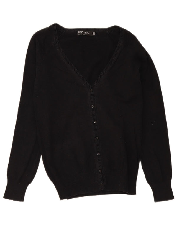 Marks & Spencer Damen-Cardigan-Pullover UK 12 Mittelschwarze Baumwolle