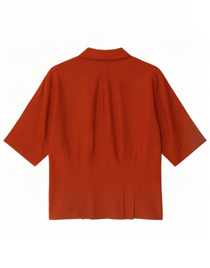 Vintage Damen Bluse Top UK 14 Mittelrot