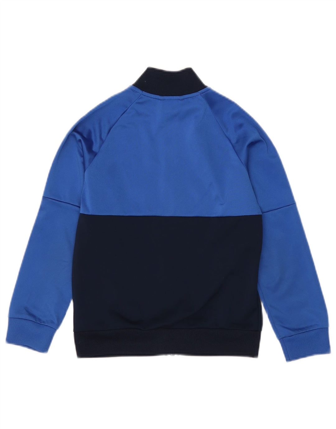 Adidas Jungen-Trainingsanzug-Top-Jacke, 7–8 Jahre, blaues Farbblock-Polyester