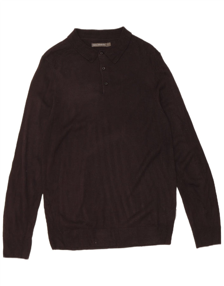French Connection Herren-Pullover mit Rollkragen, groß, aus schwarzem Acryl
