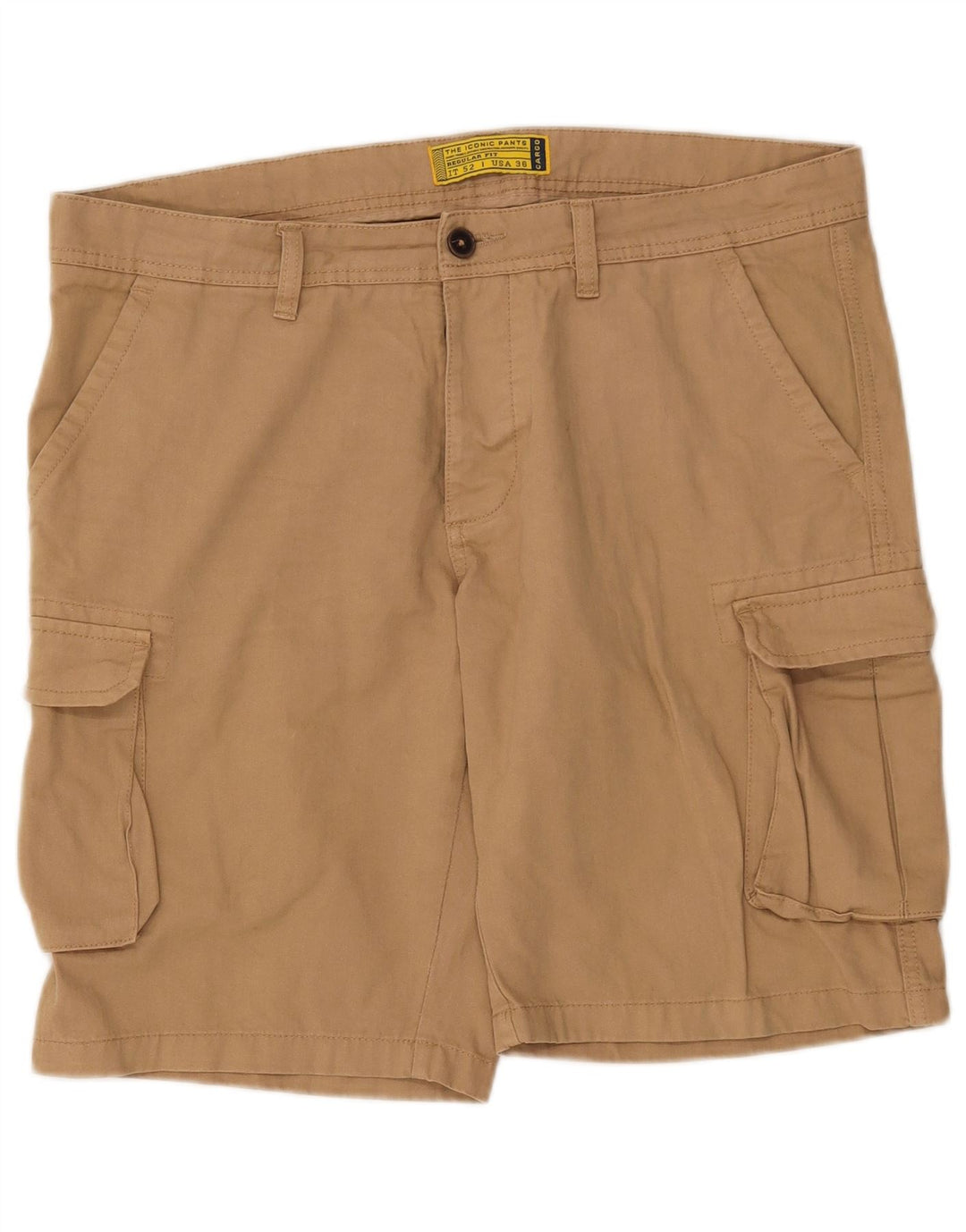 VINTAGE Mens Cargo Shorts W36 Large  Brown Cotton