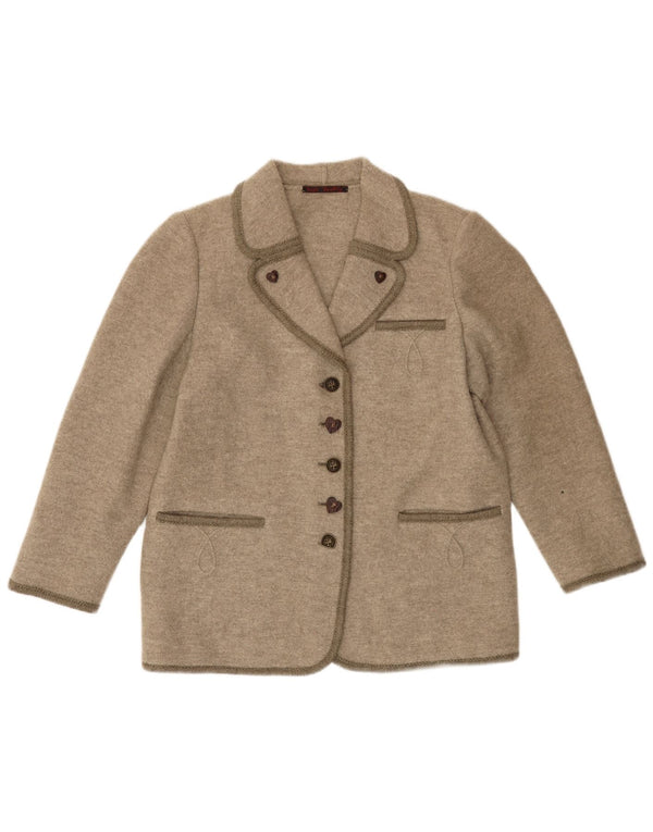 VINTAGE Damen 5-Knopf-Blazerjacke UK 16 Large Beige