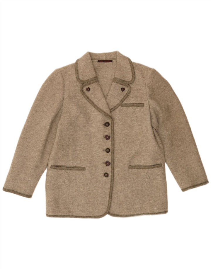 VINTAGE Damen 5-Knopf-Blazerjacke UK 16 Large Beige