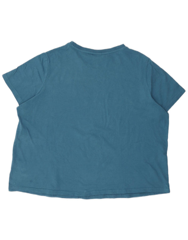 Ellesse Womens Graphic T-Shirt Top UK 28 6XL Blaue Baumwolle