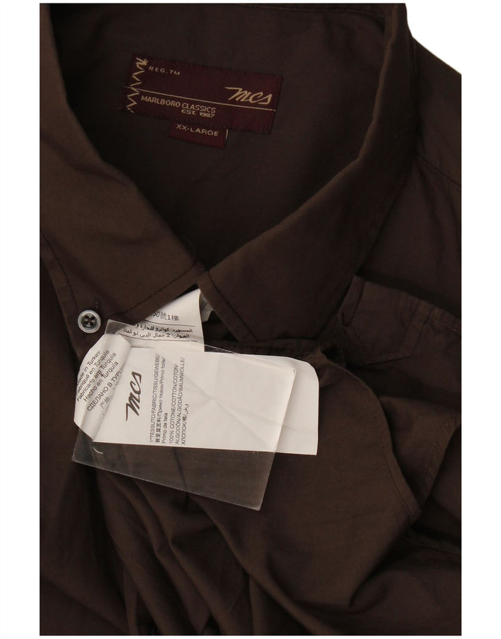 Marlboro Classics Herrenhemd 2XL Braun Baumwolle