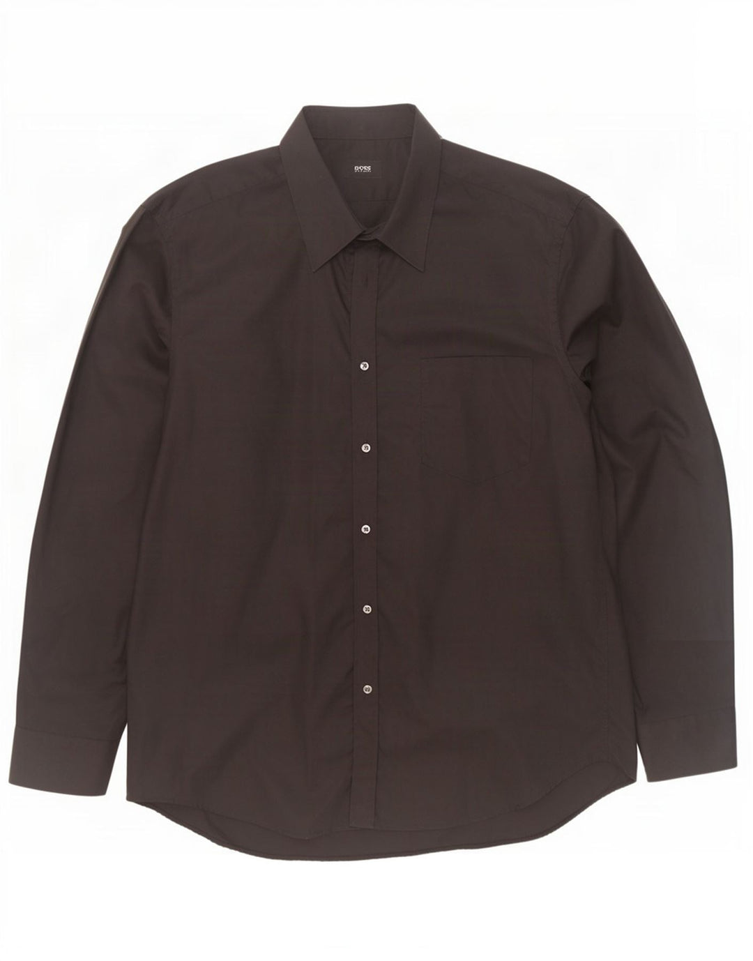 Hugo Boss Herrenhemd Größe 44 17 1/2 XL Schwarze Baumwolle