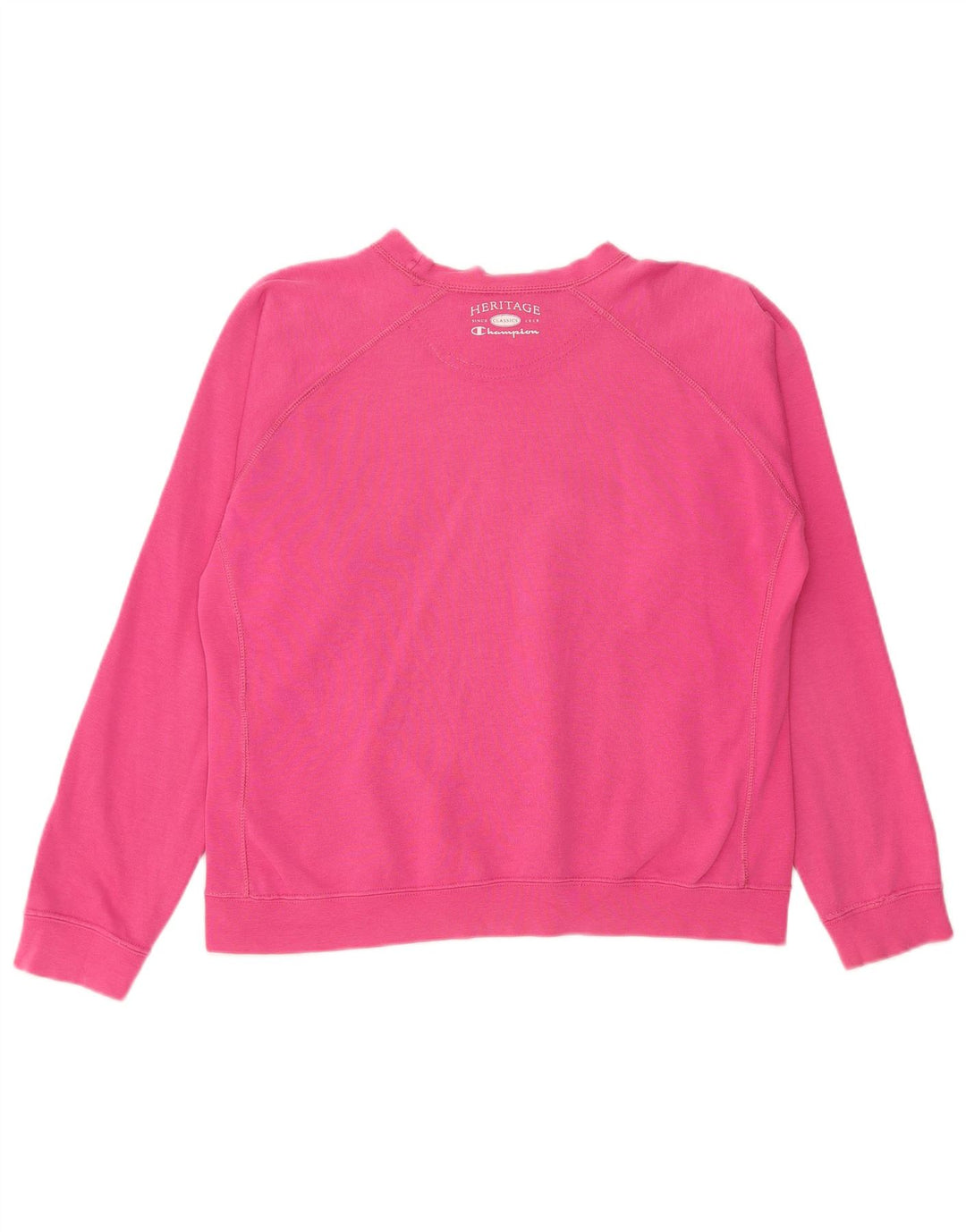 CHAMPION Damen Grafik-Sweatshirt-Pullover UK 16 Large Rosa Baumwolle