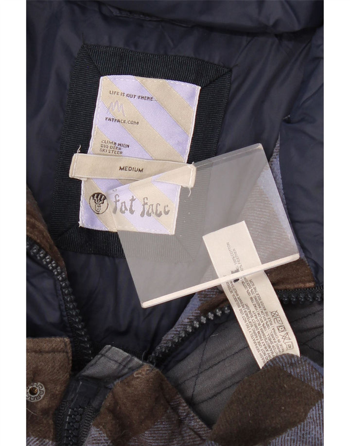 FAT FACE Wattierte Herrenweste UK 38 Mittelmarineblaues Colourblock-Nylon