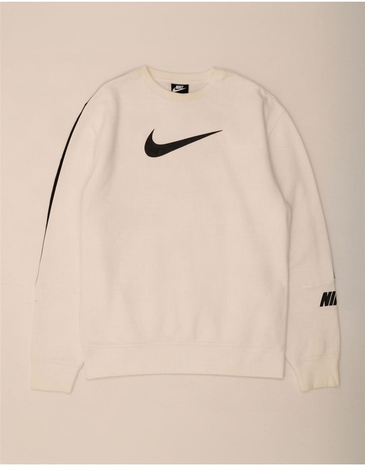 Nike Herren-Sweatshirt mit Grafik, groß, aus weißer Baumwolle