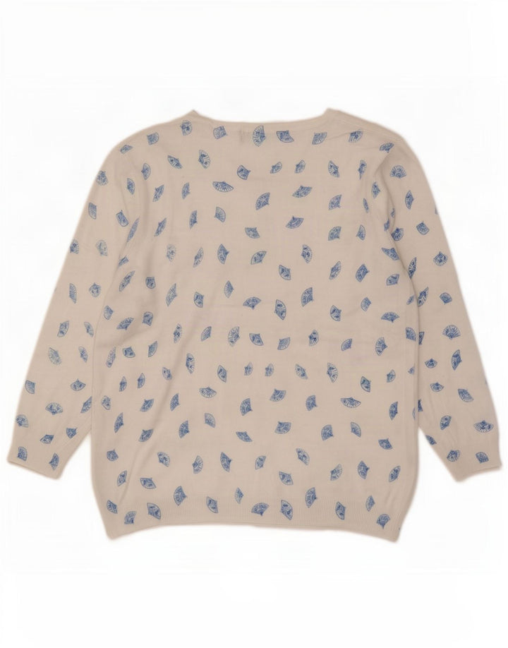Marks & Spencer Damen-Pullover mit abstraktem Muster und U-Boot-Ausschnitt, Gr. 12, Medi