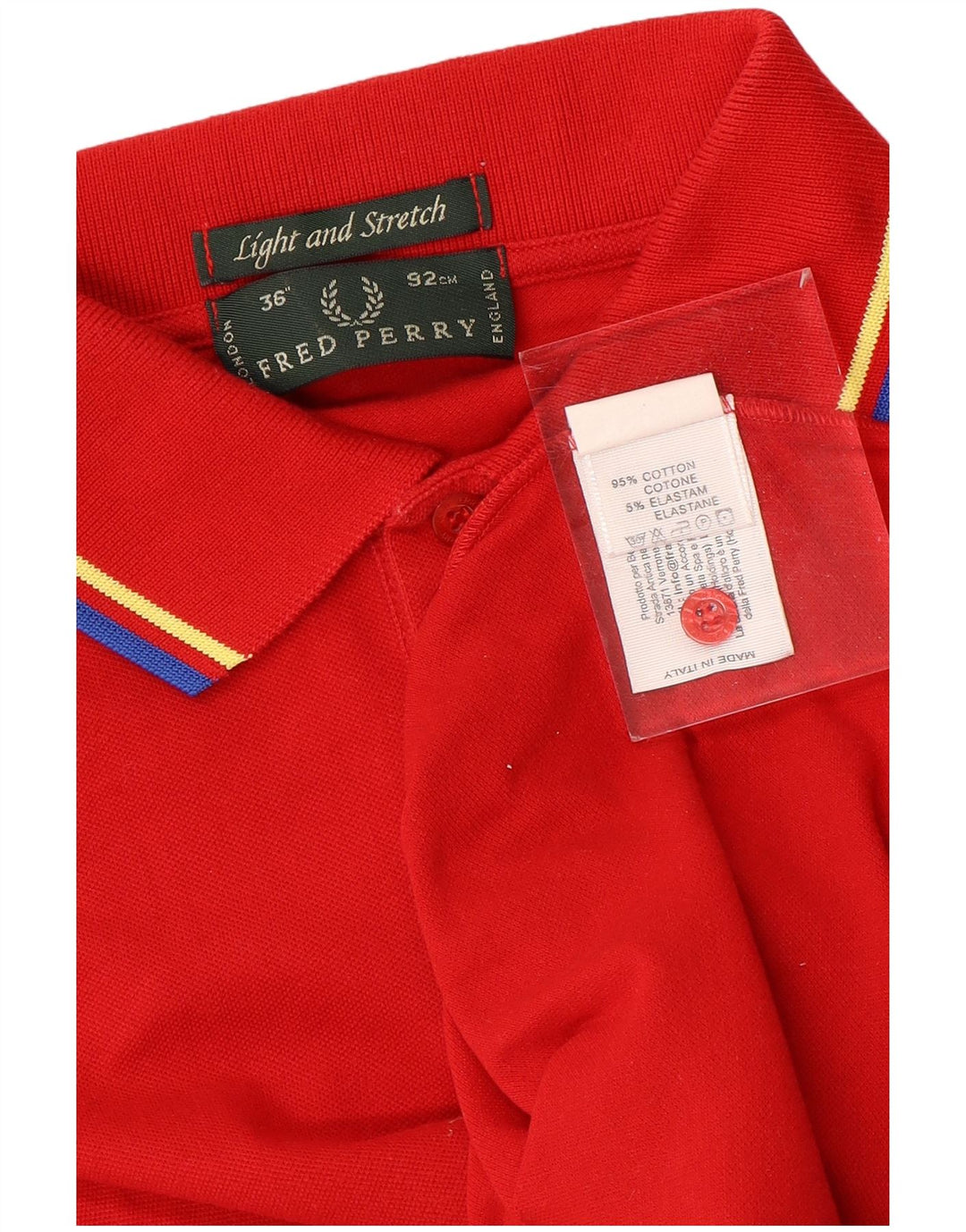 Fred Perry Leichtes und dehnbares Herren-Poloshirt XS aus roter Baumwolle
