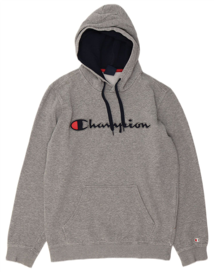 CHAMPION Herren-Kapuzenpullover mit Grafik, mittelgrau gesprenkelte Baumwolle