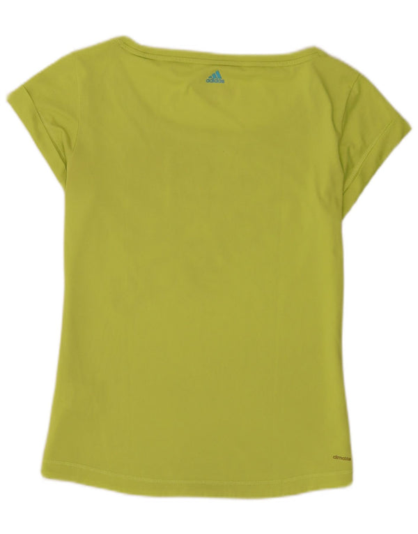 Adidas Damen-T-Shirt mit normaler Passform und Grafik, UK 8/10, Größe S, grün, Polyester