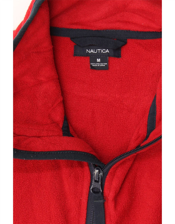 NAUTICA Womens Fleece Jacket UK 14 Medium Red Polyester Vintage Nautica and Second-Hand Nautica from Messina Hembry 