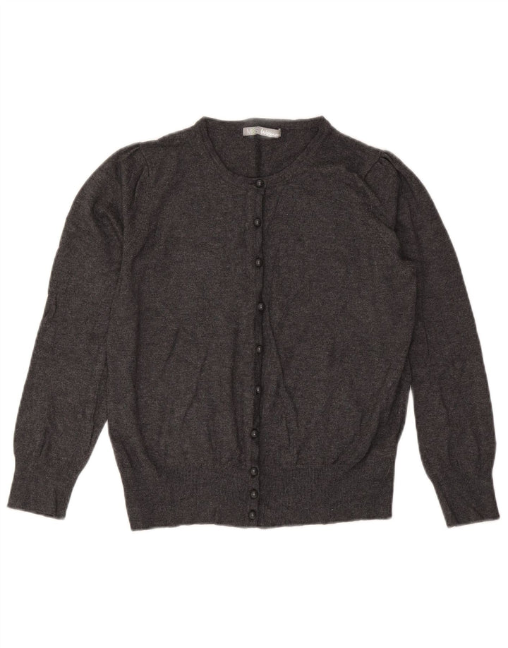 Marks & Spencer Damen Crop Cardigan Pullover UK 14 Mittelgraue Viskose