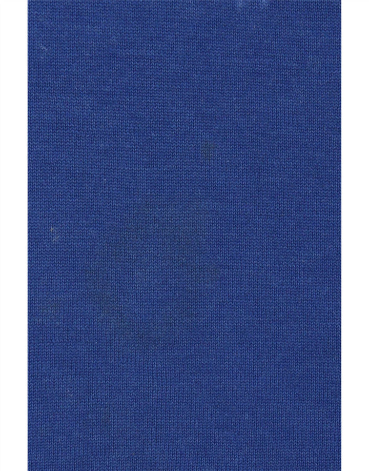 Kickers Herren-Pullover mit V-Ausschnitt aus mittelblauer Wolle