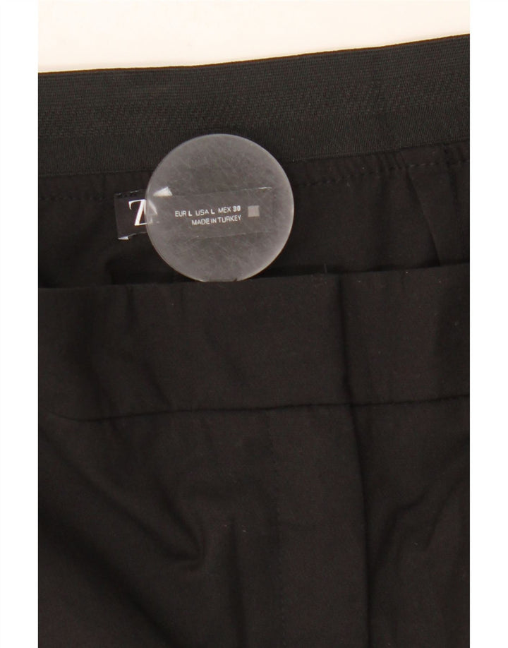 Gerade Chino-Hose für Damen von Zara, Größe L, W30, L27, Schwarz