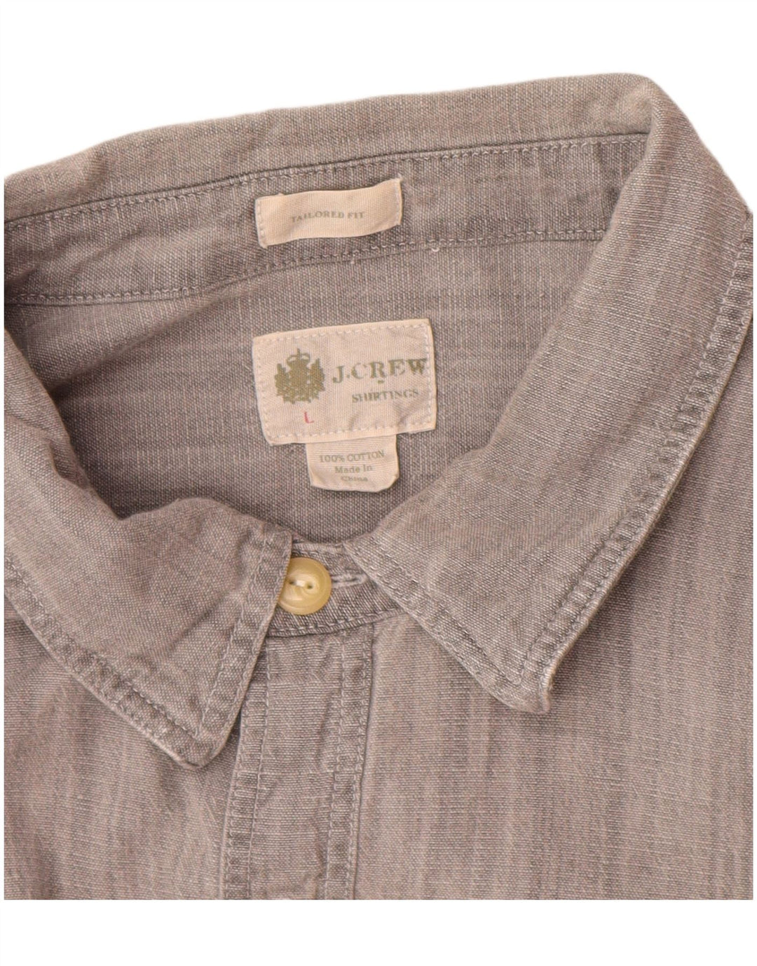 J. Crew Herren-Hemd mit maßgeschneiderter Passform, Größe L, Grau, Baumwolle