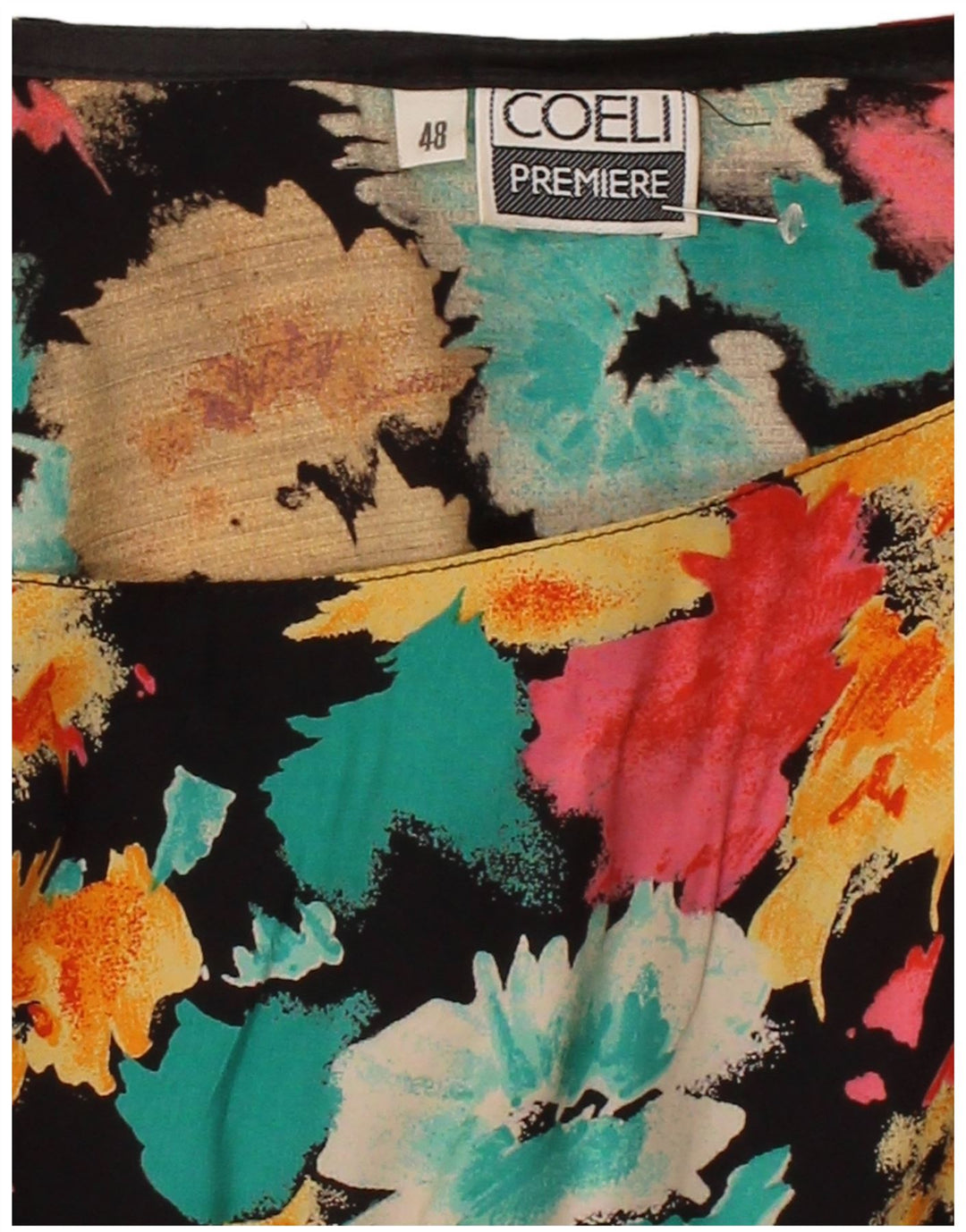 VINTAGE Womens A-Line Dress IT 48 XL Multicoloured Floral