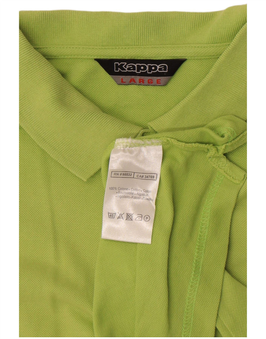 Kappa Herren-Poloshirt, groß, grüne Baumwolle