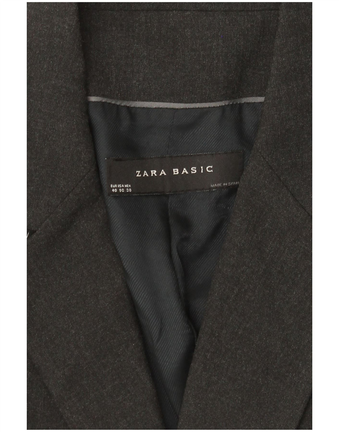 Zara Damen 1-Knopf-Blazerjacke EU 40 Mittelgrau