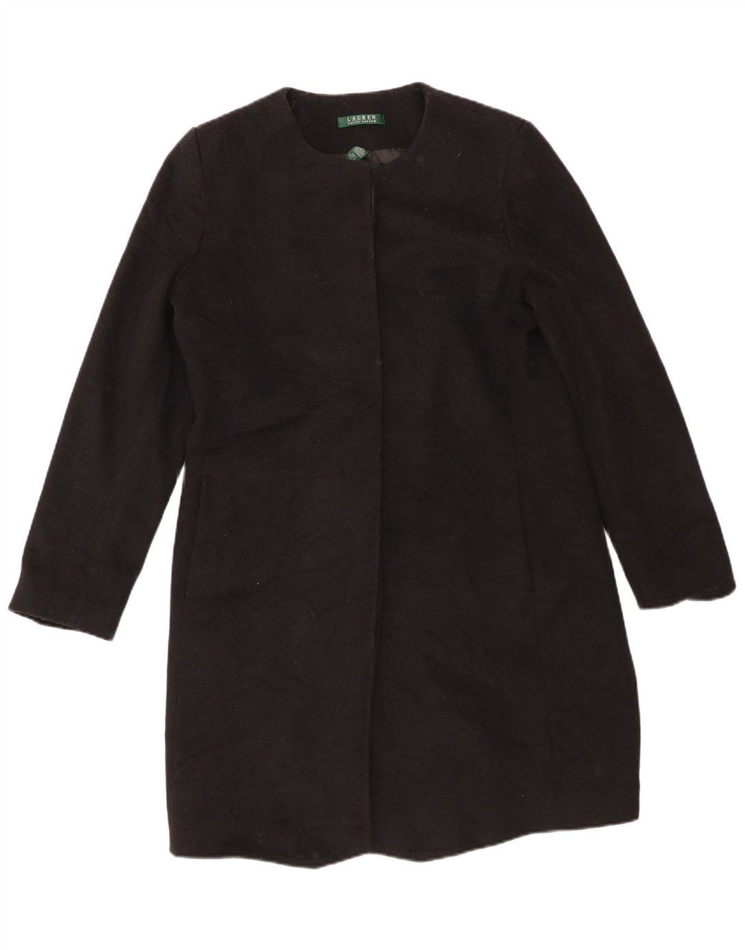Ralph Lauren Damenmantel US 10 Große schwarze Wolle