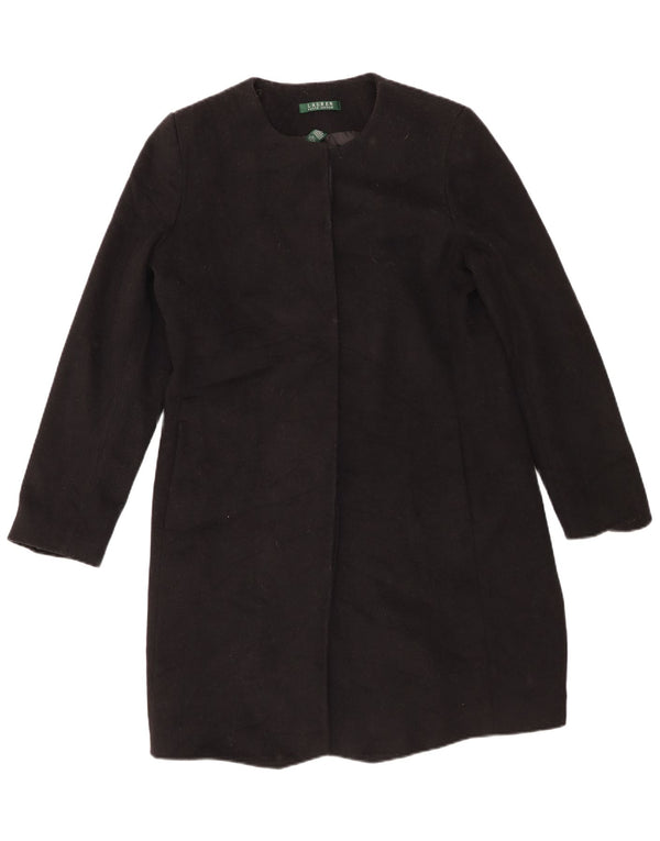 Ralph Lauren Damenmantel US 10 Große schwarze Wolle